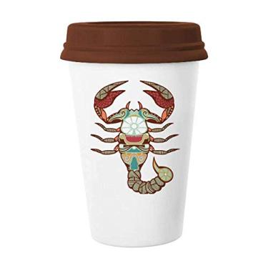 Imagem de Caneca de cerâmica com símbolo do zodíaco da Constelação do Escorpião Copo de vidro bebendo cerâmica