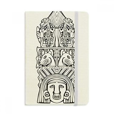 Imagem de Caderno indiano abstrato para rosto de totem desenho em linha de tecido oficial capa dura diário clássico