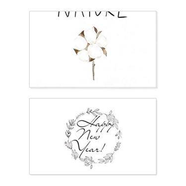 Imagem de Flower Plant Island Painting New Year Festival Cartão de felicitações Bless Message Present