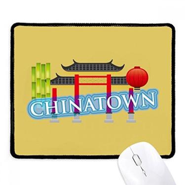 Imagem de Bamboo Memorial Gateway China Town Mousepad borda costurada tapete de borracha para jogos