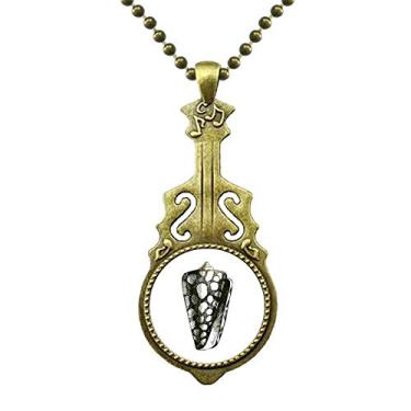 Imagem de DIYthinker Colar com ilustração preta Snail Marine Life com pingente de guitarra antiga