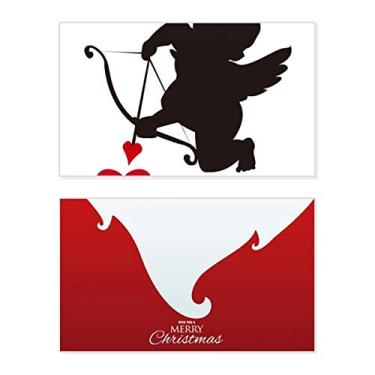 Imagem de Love Cupid Angel Estampa de coração Feriado Feliz Natal Cartão de parabéns Mensagem de Natal