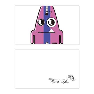 Imagem de Cartão de agradecimento do monstro roxo listrado universo alienígena aniversário aniversário saudação casamento agradecimento