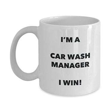 Imagem de Caneca de Gerente de Lavagem de Carro – I'm a Car Wash Manager I win! – Caneca de Café Divertida – Ideia de de Natal