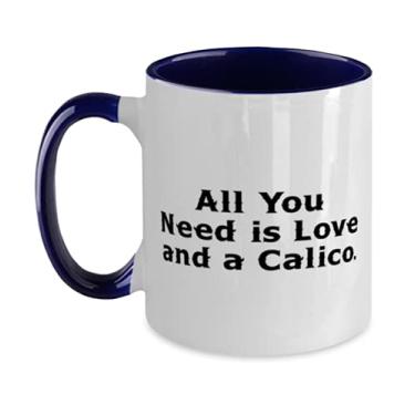 Imagem de Perfect Calico Cat, All You Need is Love and a Calico, Caneca especial de dois tons de 325 ml para amantes de gatos de amigos