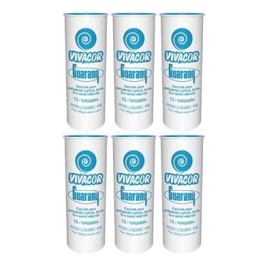 Imagem de Tinta Tecido Corante Roupas Vivacor Guarany 6u Azul Turquesa