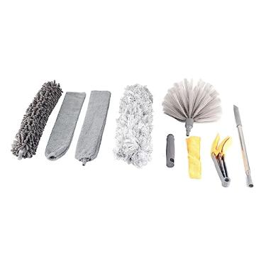Imagem de Pacote Com 9 Kits De Espanador De Microfibra Sluffs Espanador De Penas Retrátil Janela Escova Portátil Ferramentas De Limpeza Doméstica Para Ventilador De Teto Carro