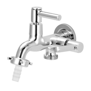 Imagem de Torneira Tanque/Maquina 2 Saídas Alavanca Metal Cromado 1/4V