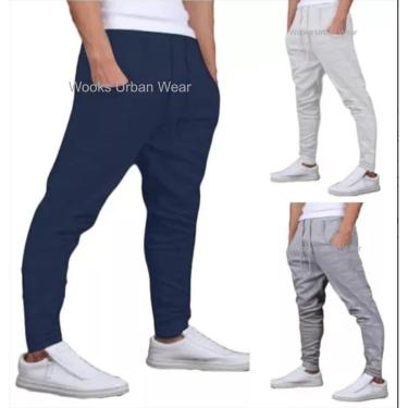 Imagem de KIT 02 CALÇAS DE MOLETOM SKINNY SLIM-CINZACLARO-PP-Masculino