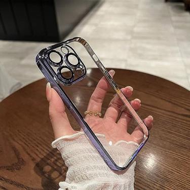 Imagem de Capa transparente de luxo para iPhone 14 13 12 11 Pro Max Mini capa de silicone à prova de choque para iPhone X XR XS 8 7 6 6S 14 Plus 5 SE Acessórios, roxo, para 5ou 5S ou SE2016