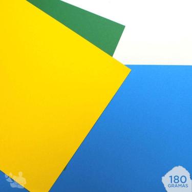 Imagem de Kit Papel Color Plus Brasil 180G A3 60 Folhas