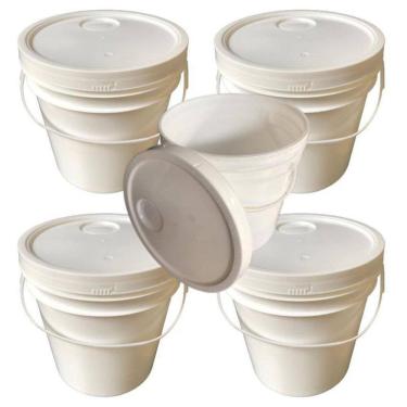 Imagem de Balde Para Ordenhadeira 5L E Tampa Lacre - 5 Pçs