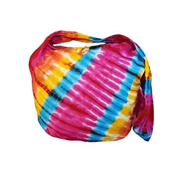 Imagem de BenThai Products BTP! Tie Dye Bolsa tiracolo tiracolo tiracolo ombro bolsa algodão boêmio - arco-íris VF6