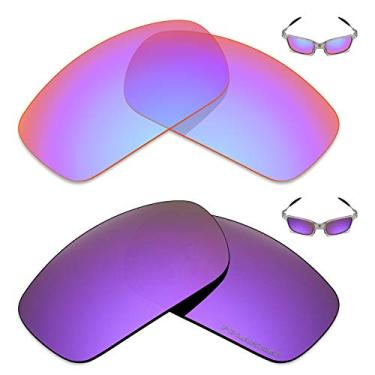 Imagem de Mryok+ 2 pares de lentes polarizadas de substituição para óculos de sol Oakley X Squared – Rosa cobalto/roxo plasma