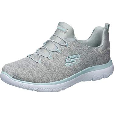 Imagem de Skechers Women's Summits-Quick Getaway Light Grey Aqua Sneaker 7.5 W US