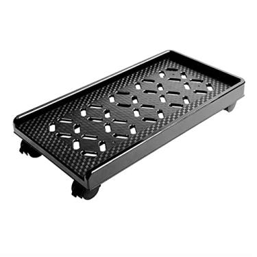 Imagem de GRFIT Suporte para CPU de mesa de mesa PC suporte de CPU de chão – Suporte para host de PC móvel, suporte de CPU embaixo da mesa com 4 rodas rodízios, suporte de torre de PC preto