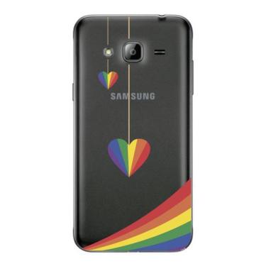Imagem de Capa Case Capinha Samsung Galaxy  J3 Arco Iris Corações Pendurados - S