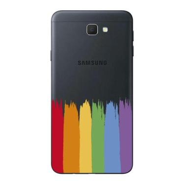 Imagem de Capa Case Capinha Samsung Galaxy  J7 Prime Arco Iris Pinceladas - Show