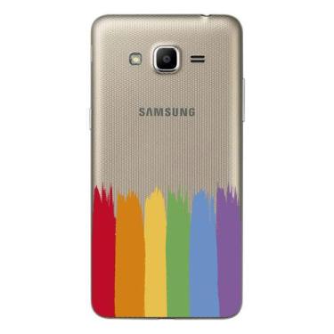 Imagem de Capa Case Capinha Samsung Galaxy Gran Prime G530 Arco Iris Pinceladas