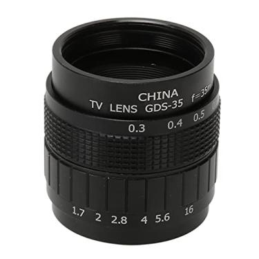 Imagem de Lente de foco manual de grande abertura F1.7 de 35 mm, lentes telecine de foco fixo com revestimento multicamadas portátil para câmera sem espelho com montagem C (preto)