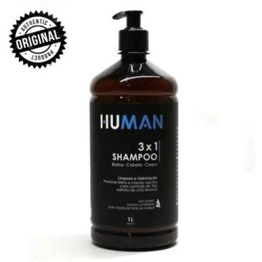 Imagem de Shampoo Human 3X1 Barba Cabelo Corpo Cuidado Completo 1L