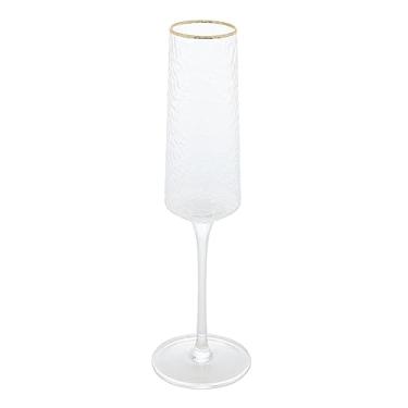 Imagem de LYOR - Taça de Champanhe de Cristal Ecológico Martelado com Fio de Ouro Petra 300ml