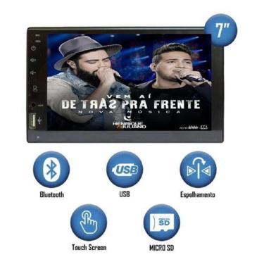 Imagem de Central Multimídia Mp5 1Din Logo Fiat Ford Bluet Usb Espelha