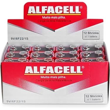 Imagem de Bateria 9V Caixa Com 12 Unidades Blister Alfacell