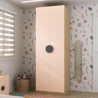 Imagem de Guarda Roupa Infantil Modulado 2 Portas com Nichos e Cabideiro Joy Kids Cabecasa Madeiramadeira Salmão/avena