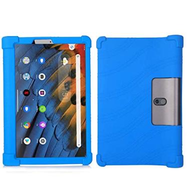 Imagem de QYiiD Capa para Lenovo Yoga Smart Tab 10,1 polegadas 2019, capa protetora de silicone leve à prova de choque de borracha macia adequada para crianças Lenovo Yoga Smart Tab, azul