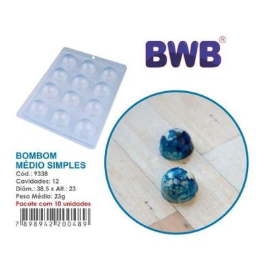 Imagem de Forma Bombom liso médio Chocolate bwb 9338 Tradicional Páscoa