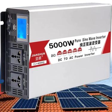 Imagem de Inversor de onda senoidal pura de alta potência - 4000W a 8000W - Converte 12V/24V/48V/60V em 110V/220V - Ideal para motorhomes, caminhões, barcos, acampamentos,5000W-12Vto220V