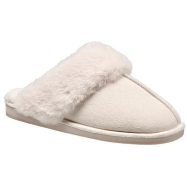 Imagem de NINE WEST Scuff Slippers For Women, Extra Soft & Comfortable Winter House Shoes, Ivory, X Large