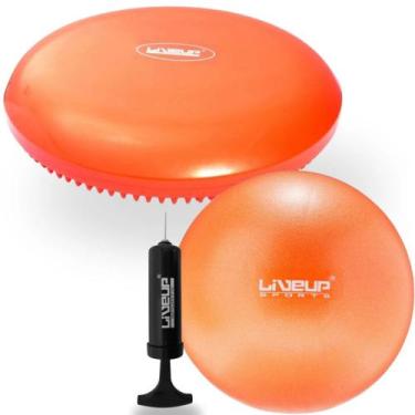 Imagem de Disco Inflavel Equilibrio + 1 Overball Para Pilates 25cm Alaranjanda