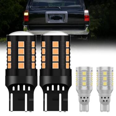 Imagem de Lâmpadas LED USR Canbus NO Error Amber Turn Signal e White Reverse Backup - 4 peças compatíveis com luzes traseiras Toyota 4Runner 1996-2002 (compatível com a marca DEPO)