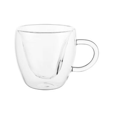 Imagem de Jogo de 2 xicaras Coffee Time em vidro borossilicato com parede dupla 80ml-TRANSPARENTE - Dynasty- Full Fit