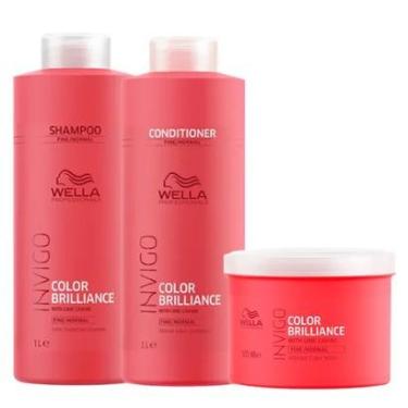 Imagem de Kit Invigo Color Brilliance Tamanho Profissional Wella Shampoo + Condicionador + Máscara-Unissex