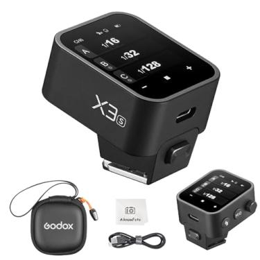 Imagem de Godox Disparador de flash sem fio X3-S X3S TTL com tela sensível ao toque, compatível com transmissor de flash de câmera Sony para fotografia de estúdio, função TCM, acionador de flash de carga rápida