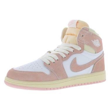 Imagem de Nike Tênis pré-escolar Air Jordan 1 Mid, Atmosfera/Vela de musselina branca, 2 Little Kid