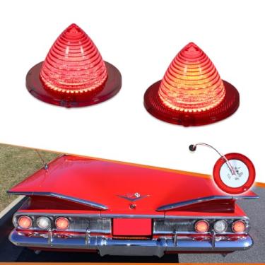 Imagem de ADIIL 2 peças de lâmpadas traseiras vermelhas de LED para Chevrolet Bel Air/Biscayne/Nomad/El Camino e Impala 1960 1961