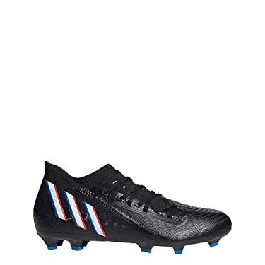 Imagem de adidas Tênis de futebol unissex Edge.3 Firm Ground, Preto/branco/vermelho vívido, 6.5