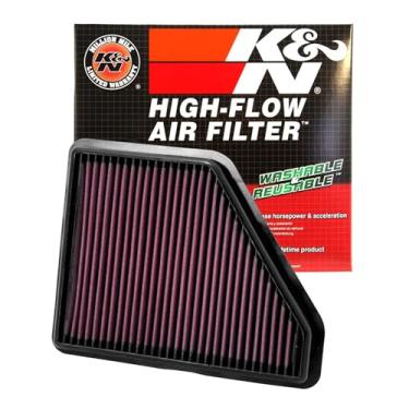 Imagem de K&N Filtro de ar do motor: Alto desempenho, premium, lavável, filtro de ar de substituição para carro: Compatível com Chevy/GMC 2010-2017 (Equinox, Terrain), 33-2439