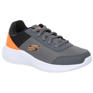Imagem de Skechers Tênis Bounder para meninos, Carvão/Laranja, 3 Little Kid