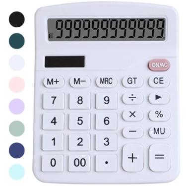 Imagem de Calculadora de mesa de escritório, calculadora fofa para crianças, calculadoras básicas de mesa, calculadora financeira simples de dupla potência com botão grande, tela grande para escritório, casa e