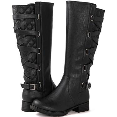 Imagem de GLOBALWIN Botas femininas acolchoadas na altura do joelho com tiras para mulheres, 21yy10 Black2, 38