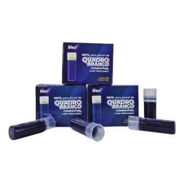 Imagem de Refil Recarga Tinta Marcador Caneta Pincel Pilot Kit 3 Cxs Azul