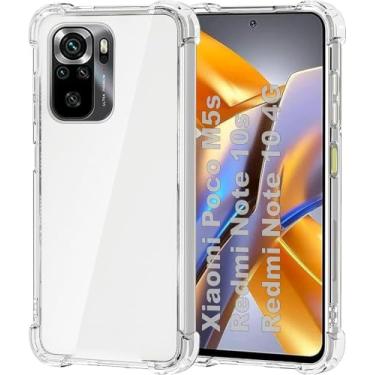 Imagem de USTIYA Capa para Poco M5s/Redmi Note 10s/Note 10 4G, Capa de Uso Resistente, Bumper de Absorção de Choques em TPU Protector da Câmera （Transparente）