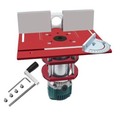 Imagem de Gralara Placa de Inserção de Mesa de Roteador Bancadas de Marcenaria Aparador de Roteador Fresamento de Madeira Placa de Flip Ferramenta de Carpintaria Sistem, Vermelho