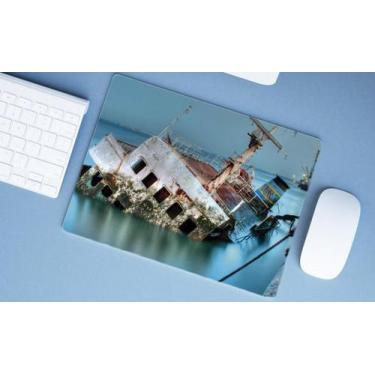 Imagem de Mouse Pad Emborrachado Personalizado Grande Navio Náufragado - Deluzz