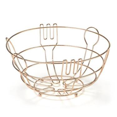 Imagem de Fruteira De Mesa Cobre Rose Gold Line Redonda - Arthi